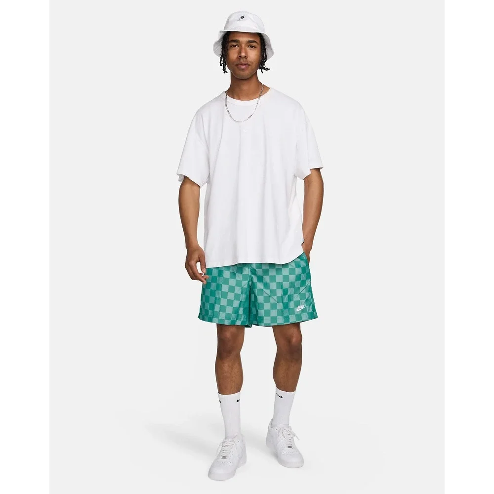 Nike Men's Club Flow Checkered Nylon Shorts Malachite Green‎ Size S FN3098-365